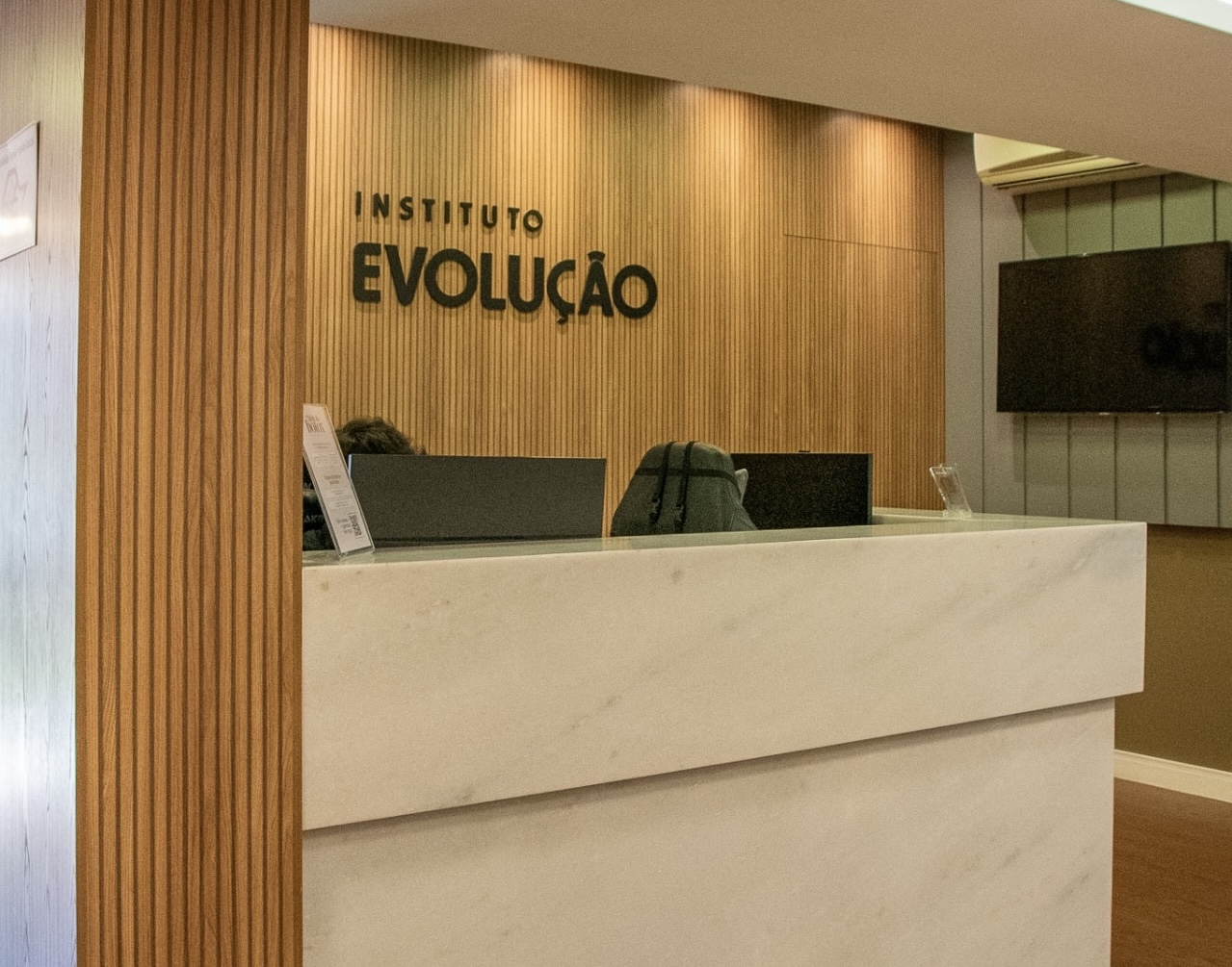 Recepção do Instituto Evolução, local de atendimento em Limeira-SP